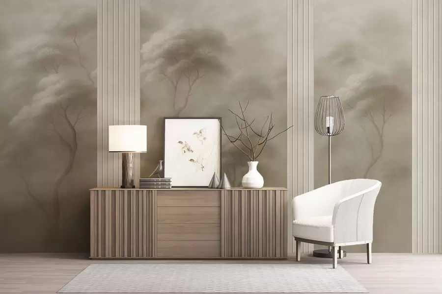 Fotobehang Bos ontmoet Paneel Kunst w04187v1