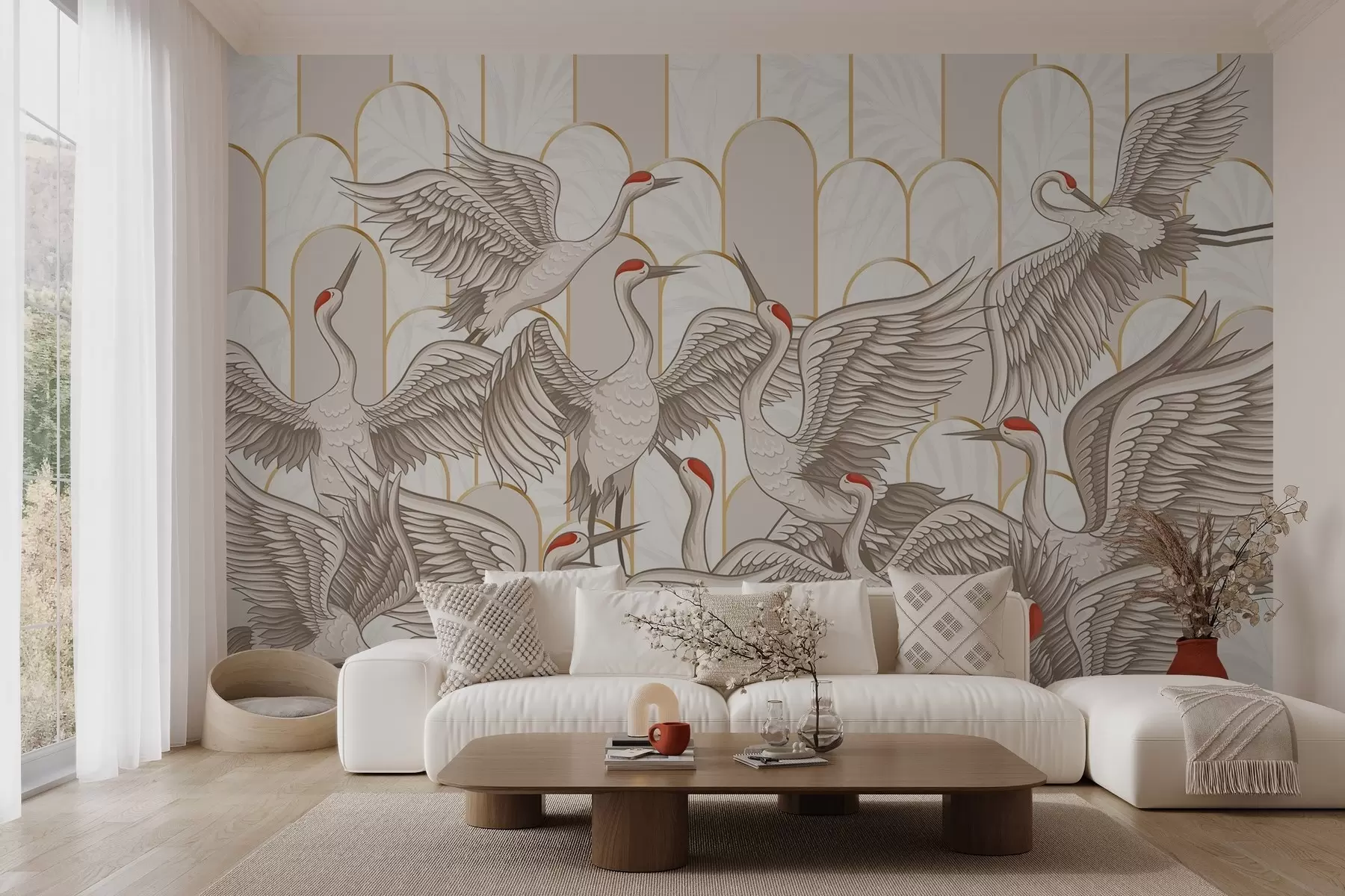 Fotobehang Vogels & Vintage Bogen w04193