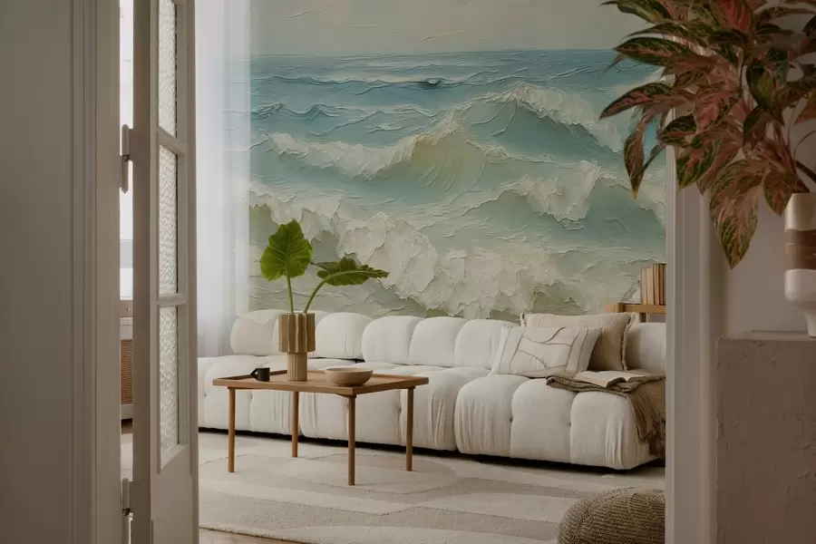 Fotobehang Volumetrische golf illusie w04202