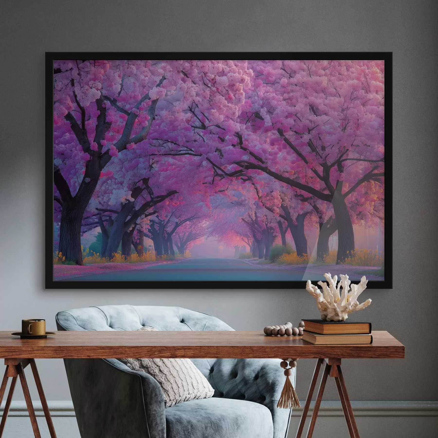 Fotobehang Kersenbloesemstraat f44840