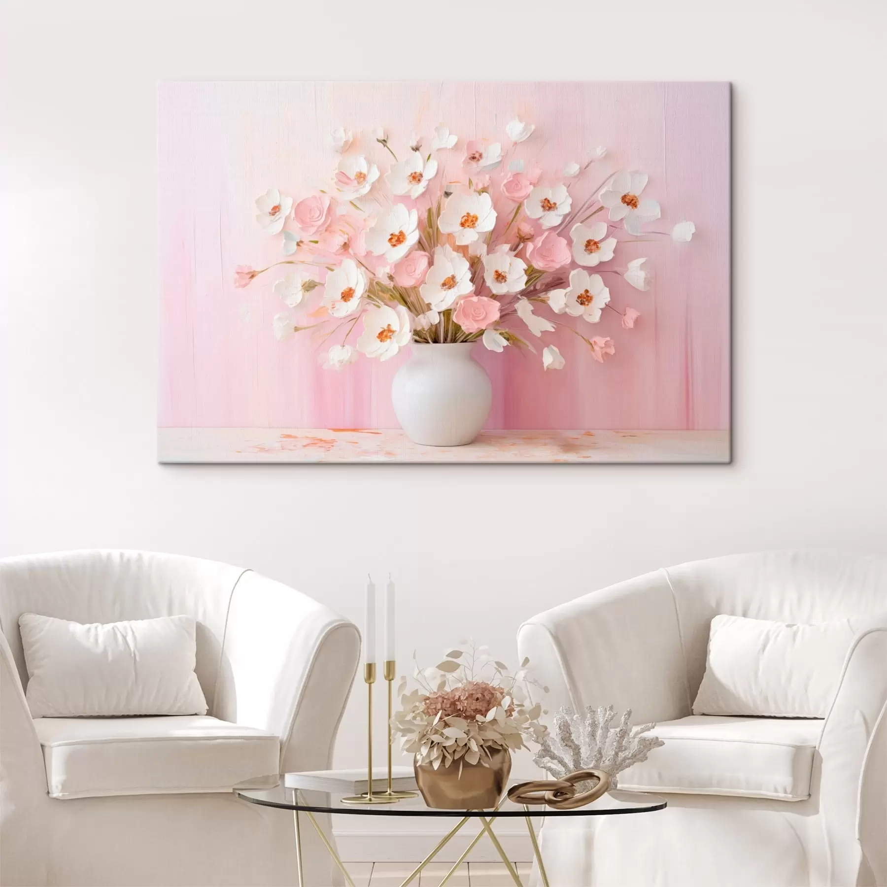  Schilderijen Delicaat boeket in moderne decoratieve stijl s44950