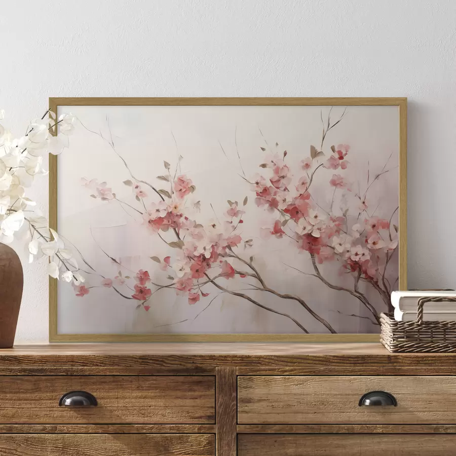 Fotobehang Kersenbloesems in aquarelstijl f44941