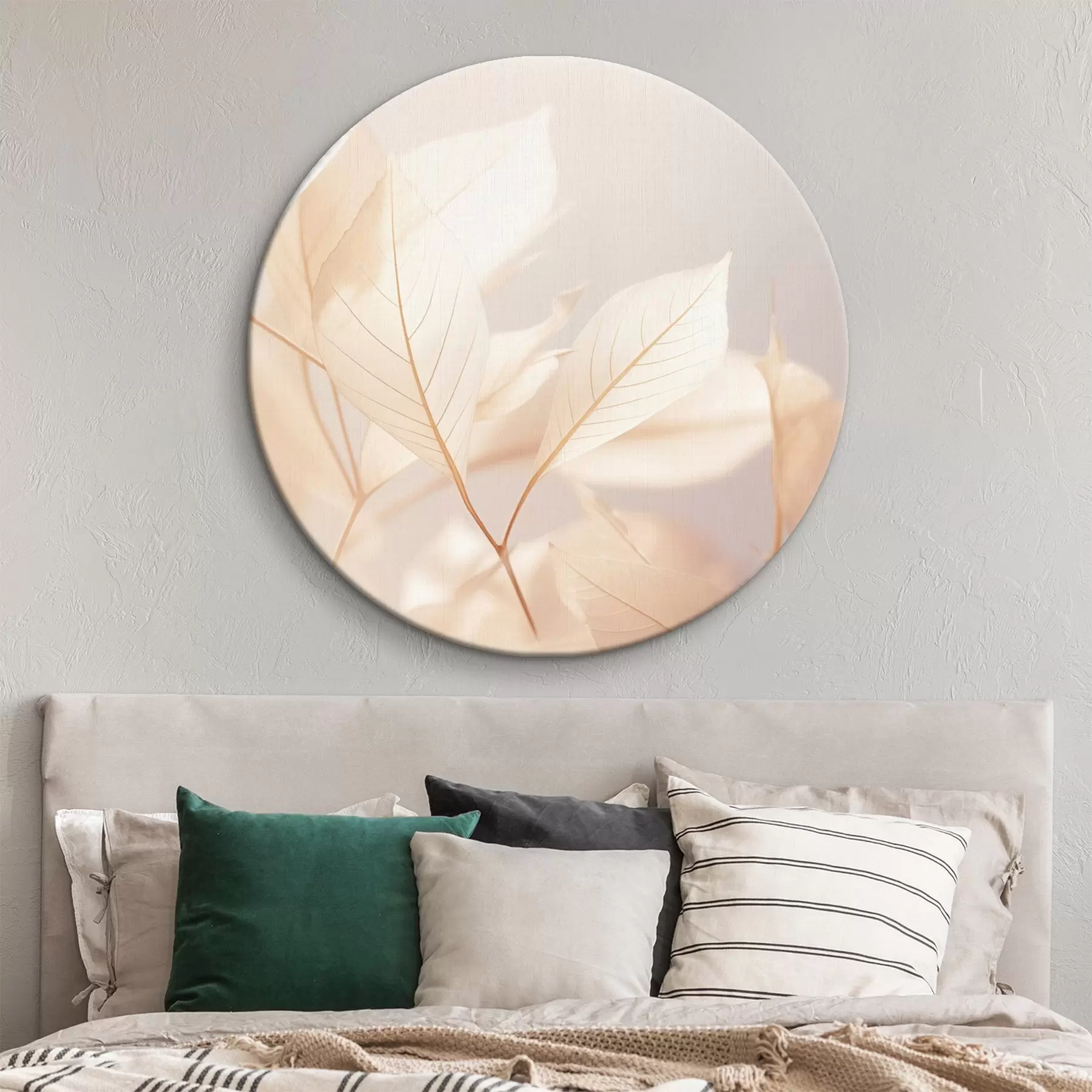  Schilderijen Doorschijnende bladeren met ingewikkelde aderpatronen, zacht pastelkleurenpalet, etherische verlichting, minimalistische compositie r44928
