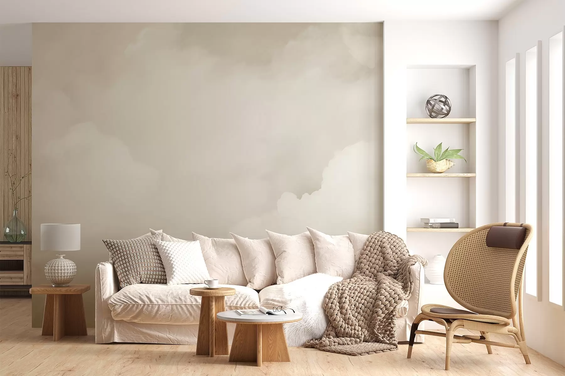 Fotobehang Zachte wolken w04224