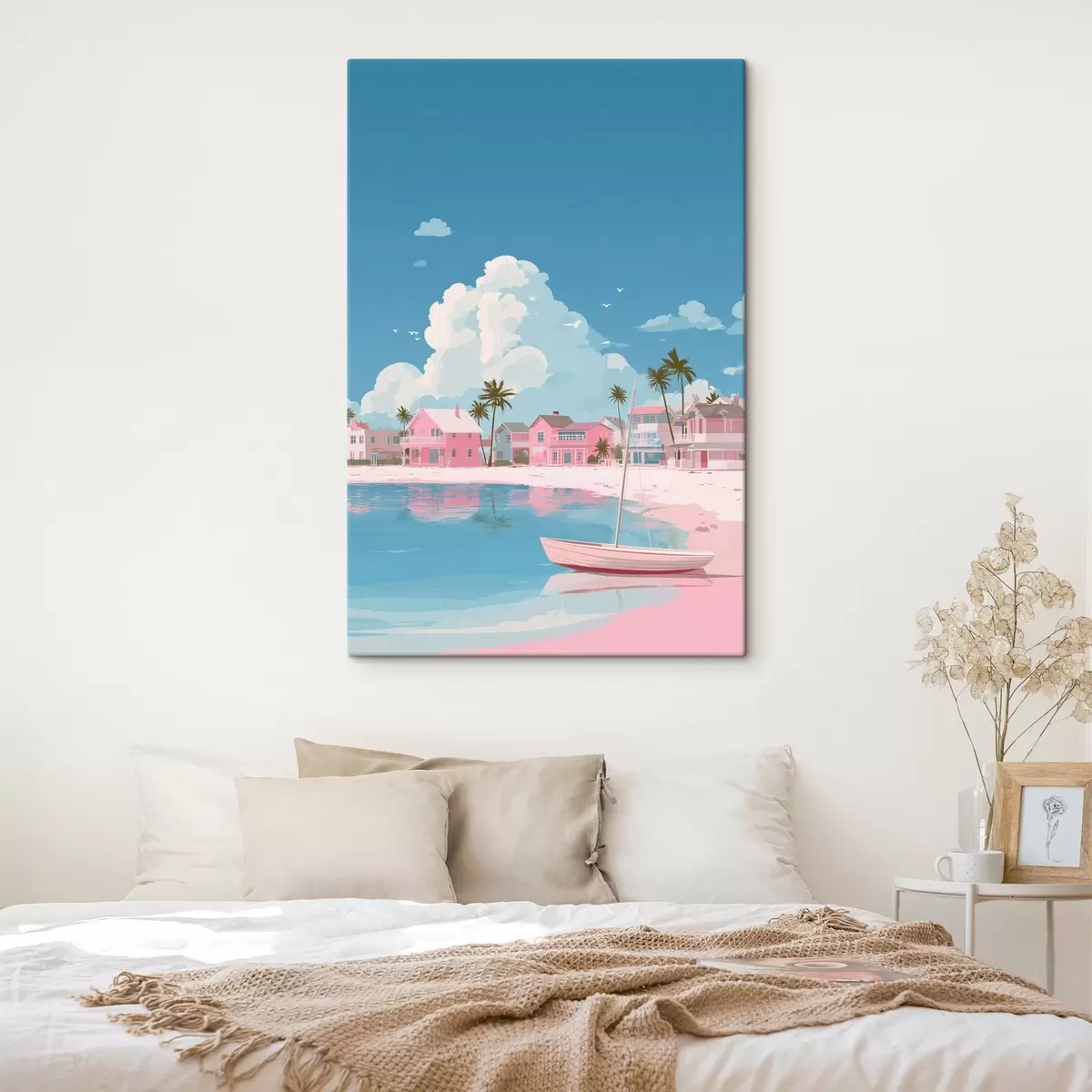  Schilderijen Kleurrijk roze zomerstrand  s44985