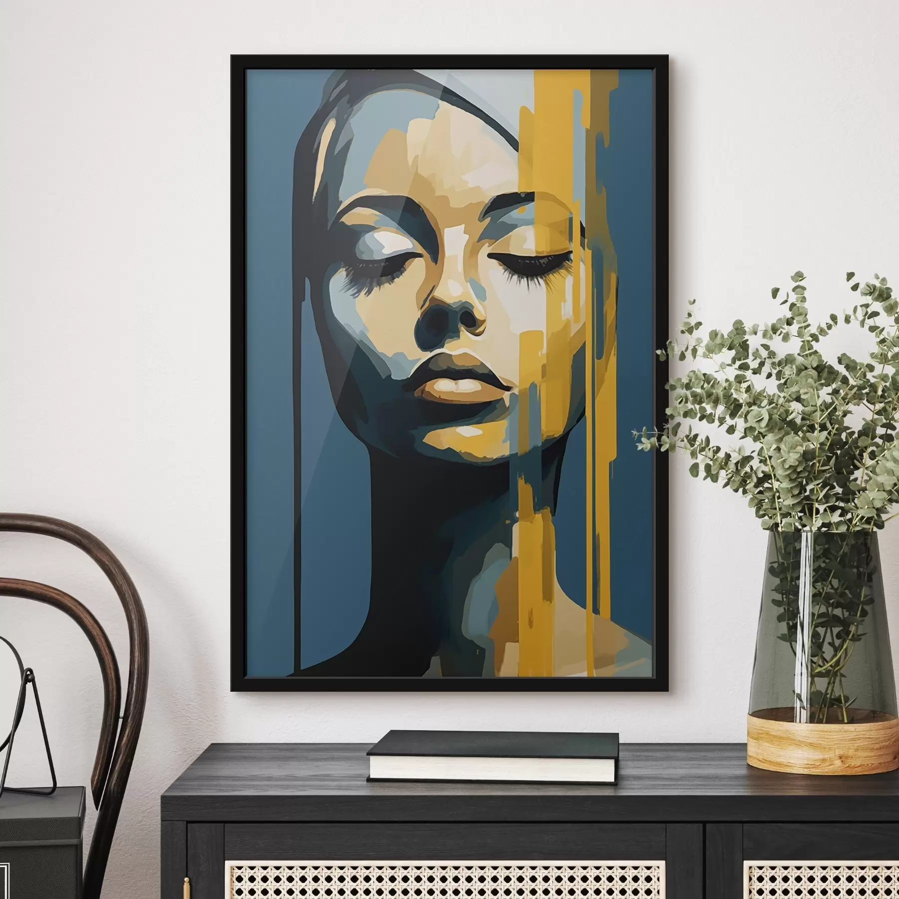 Fotobehang Portret van vrouw met gesloten ogen f45007
