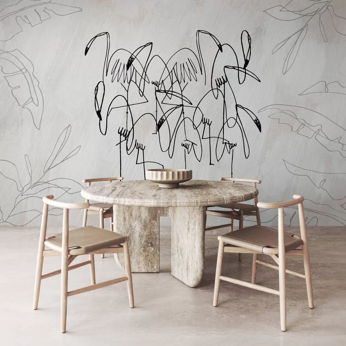 Fotobehang Flamingo w04233