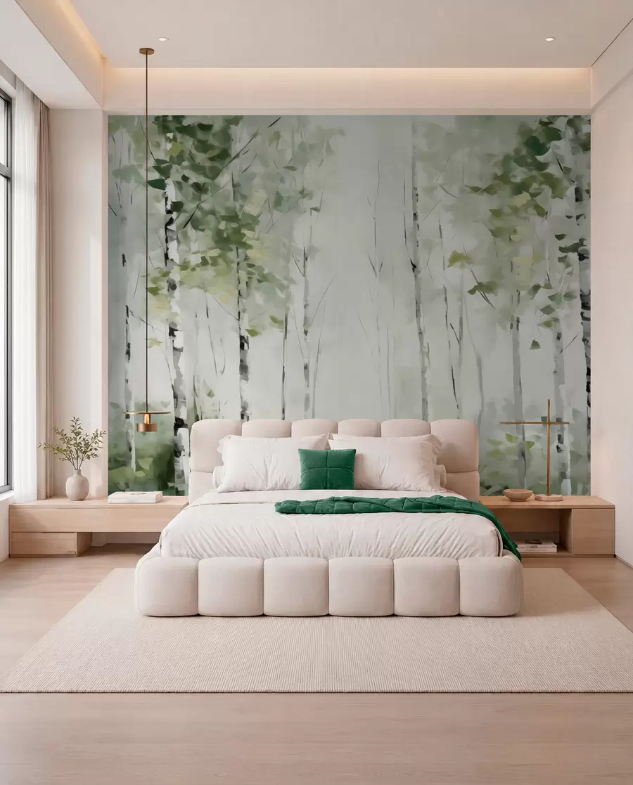Fotobehang Nagebouwd loofbos w04234