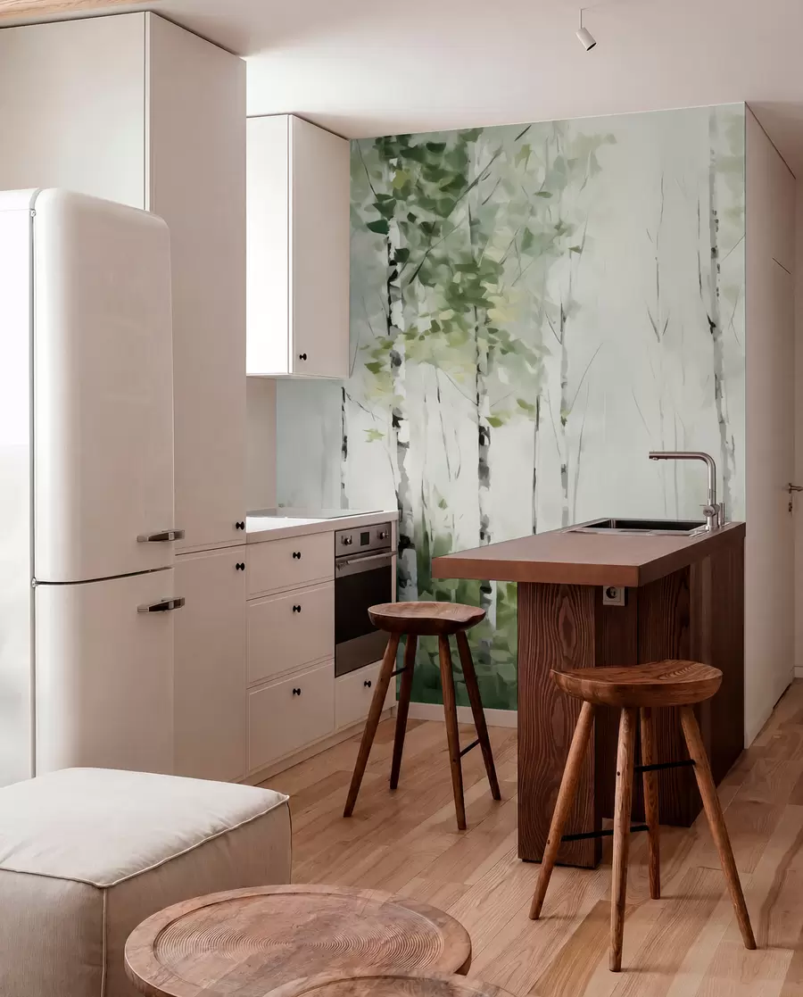 Fotobehang Nagebouwd loofbos w04234