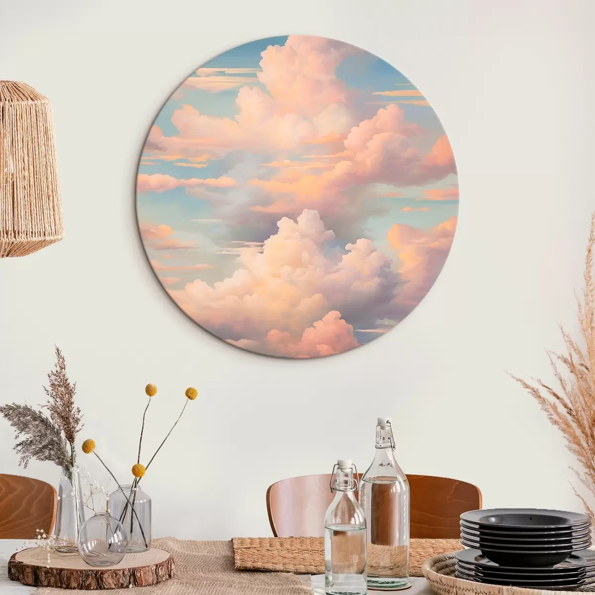 Ronde schilderijen Lucht met wolken r45023