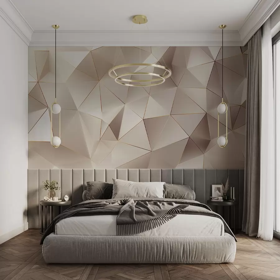 Fotobehang geometrie, abstractie, licht, facetten, patroon, structuur w04236v1