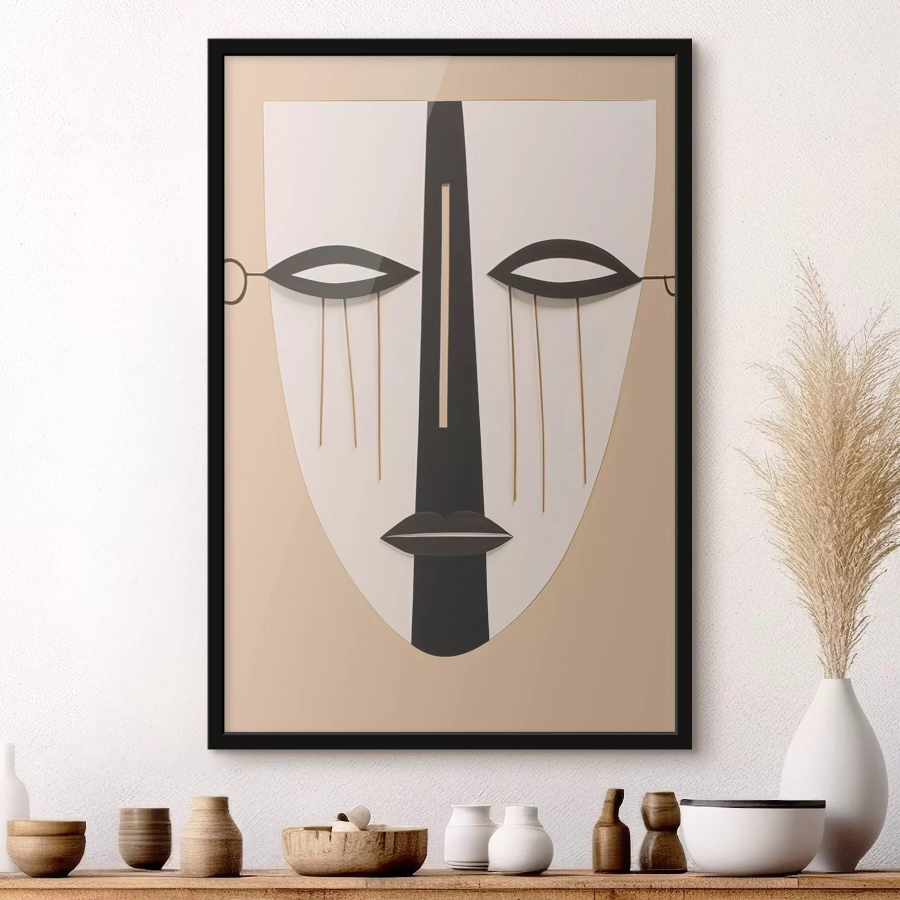 Fotobehang Geometrisch abstract gezicht f45083