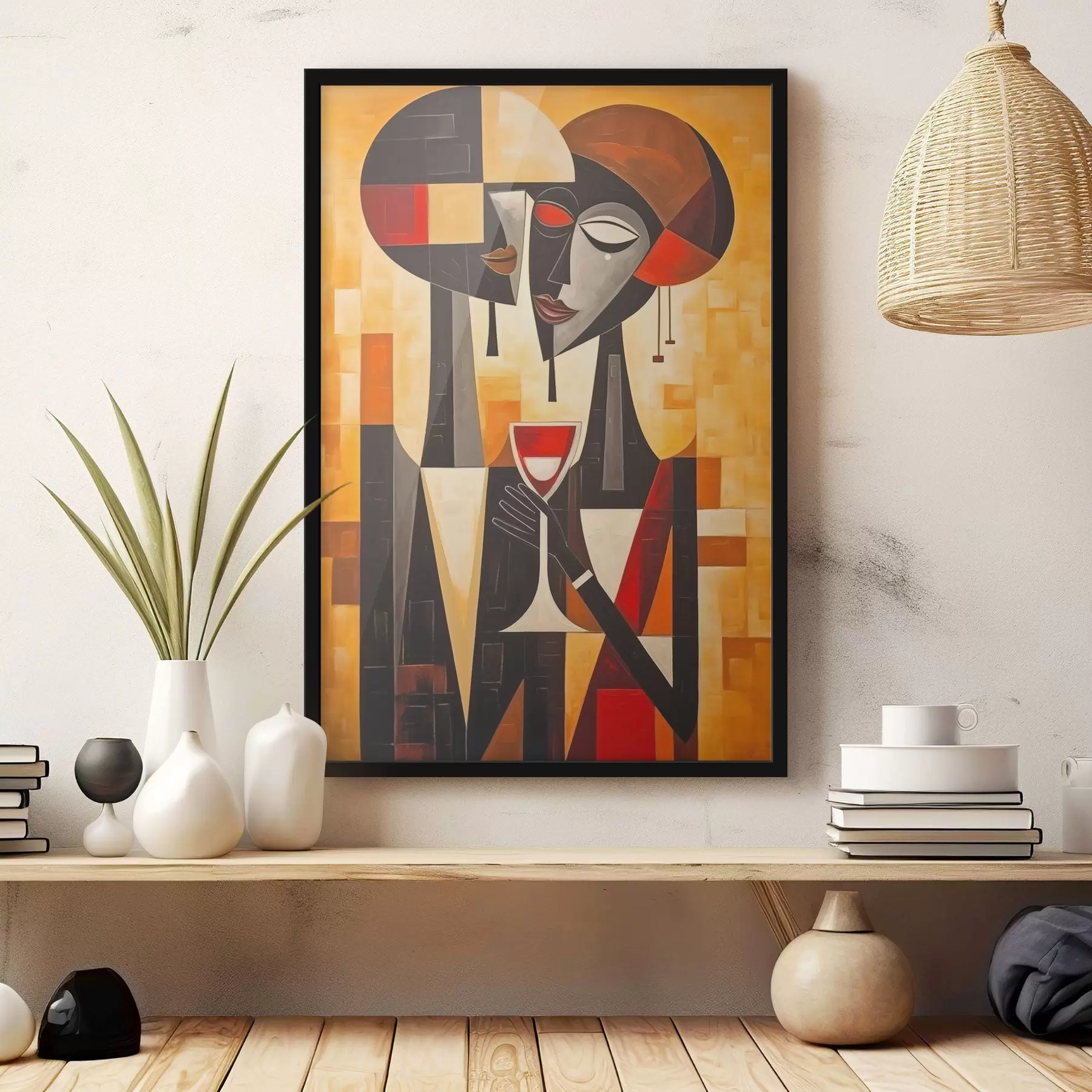 Fotobehang Twee met kubistisch glas f45085