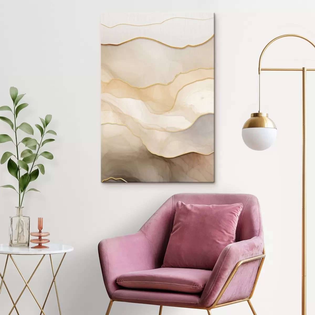  Schilderijen lagen, beige, abstract, textuur, zacht, stof, natuurlijk, vloeiend, neutraal s45088