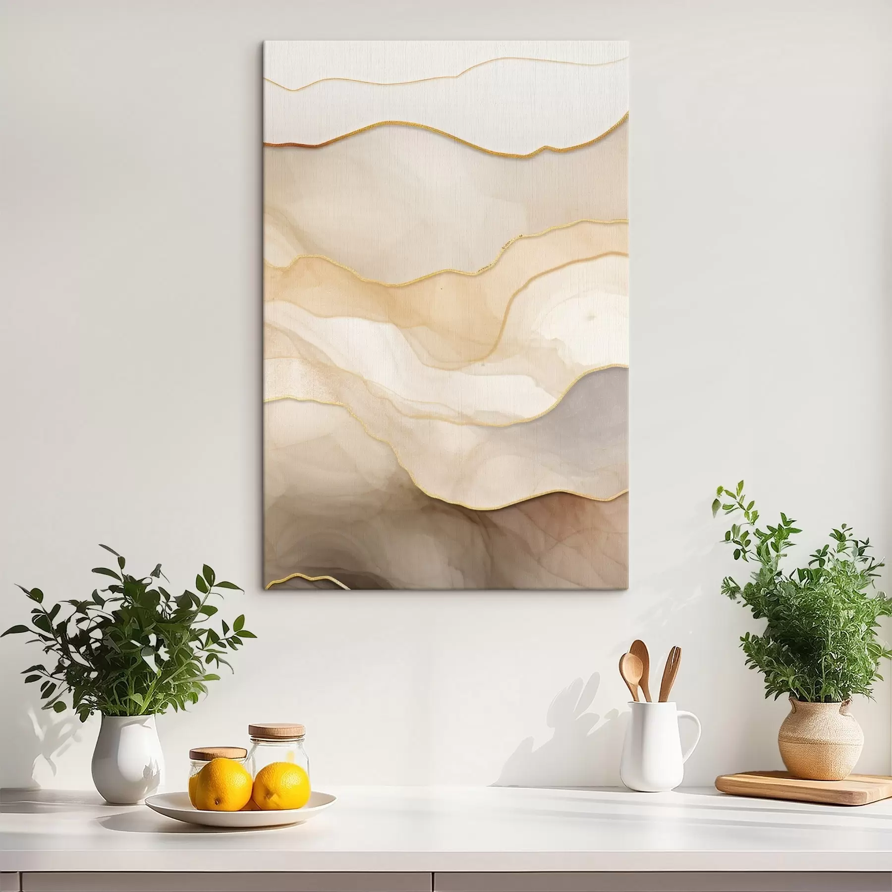  Schilderijen lagen, beige, abstract, textuur, zacht, stof, natuurlijk, vloeiend, neutraal s45088