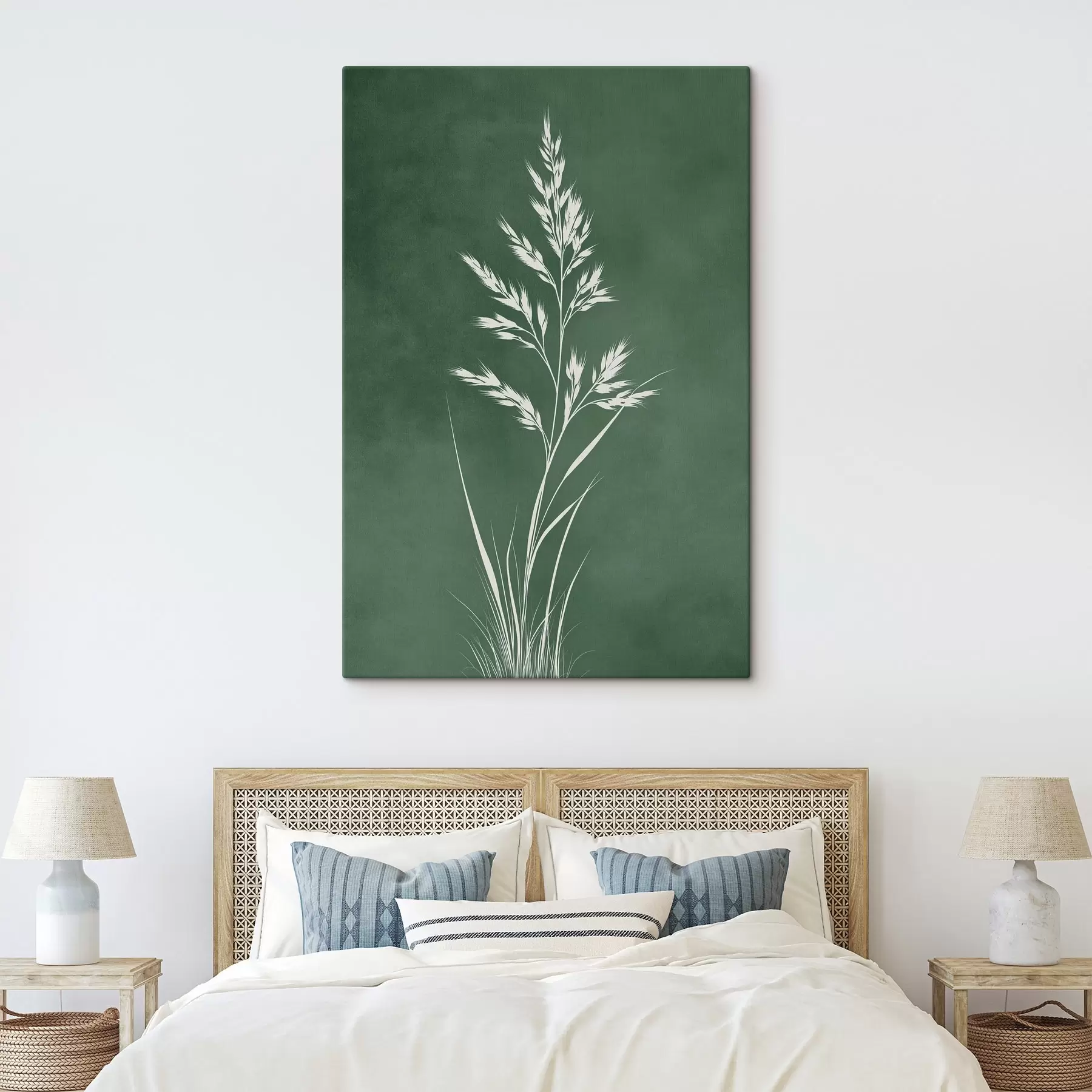  Schilderijen veldgras, natuur, botanische kunst, elegant, vlakke stijl, gedempte tinten, gebladerte s45093