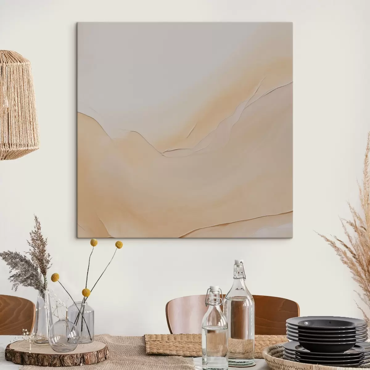 Schilderijen vloeibare kunst, vloeiende lijnen, pasteltinten, natuurlijke stroom, warm palet, verloop s45106