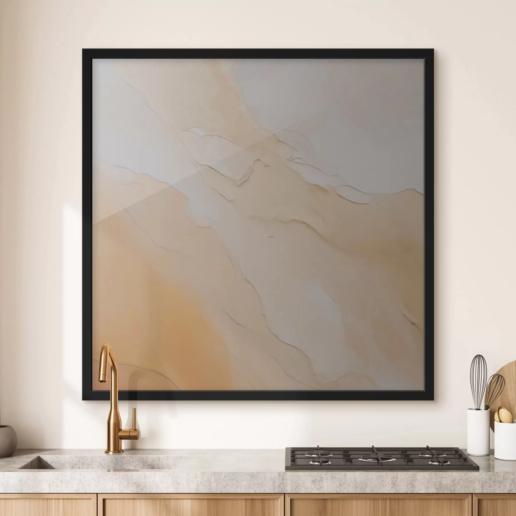 Fotobehang abstract, vloeiend, beige, oranje, marmeren textuur, zachte mix, organische vormen, glad f45105