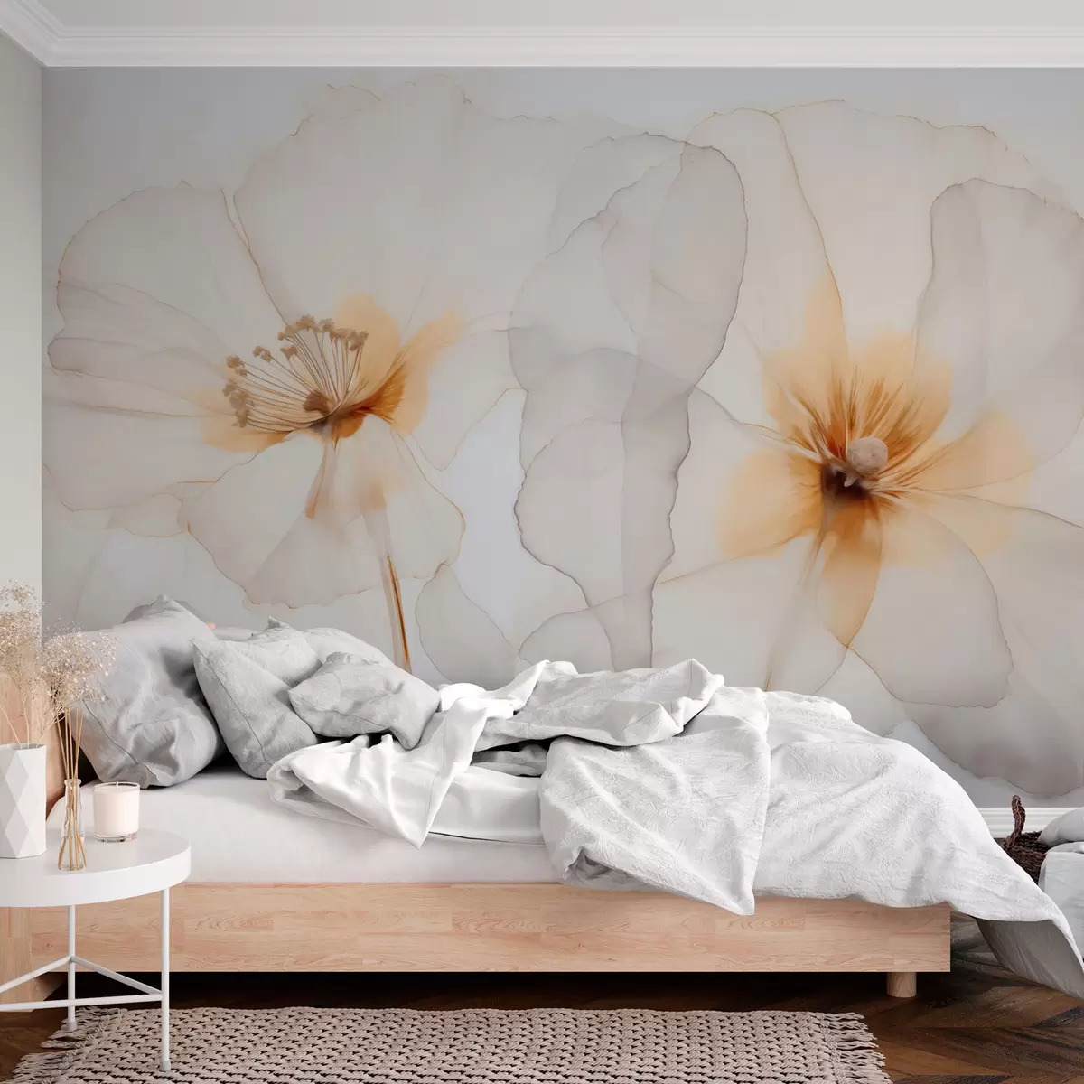 Fotobehang Bloemen imitatie van aquarel w04235