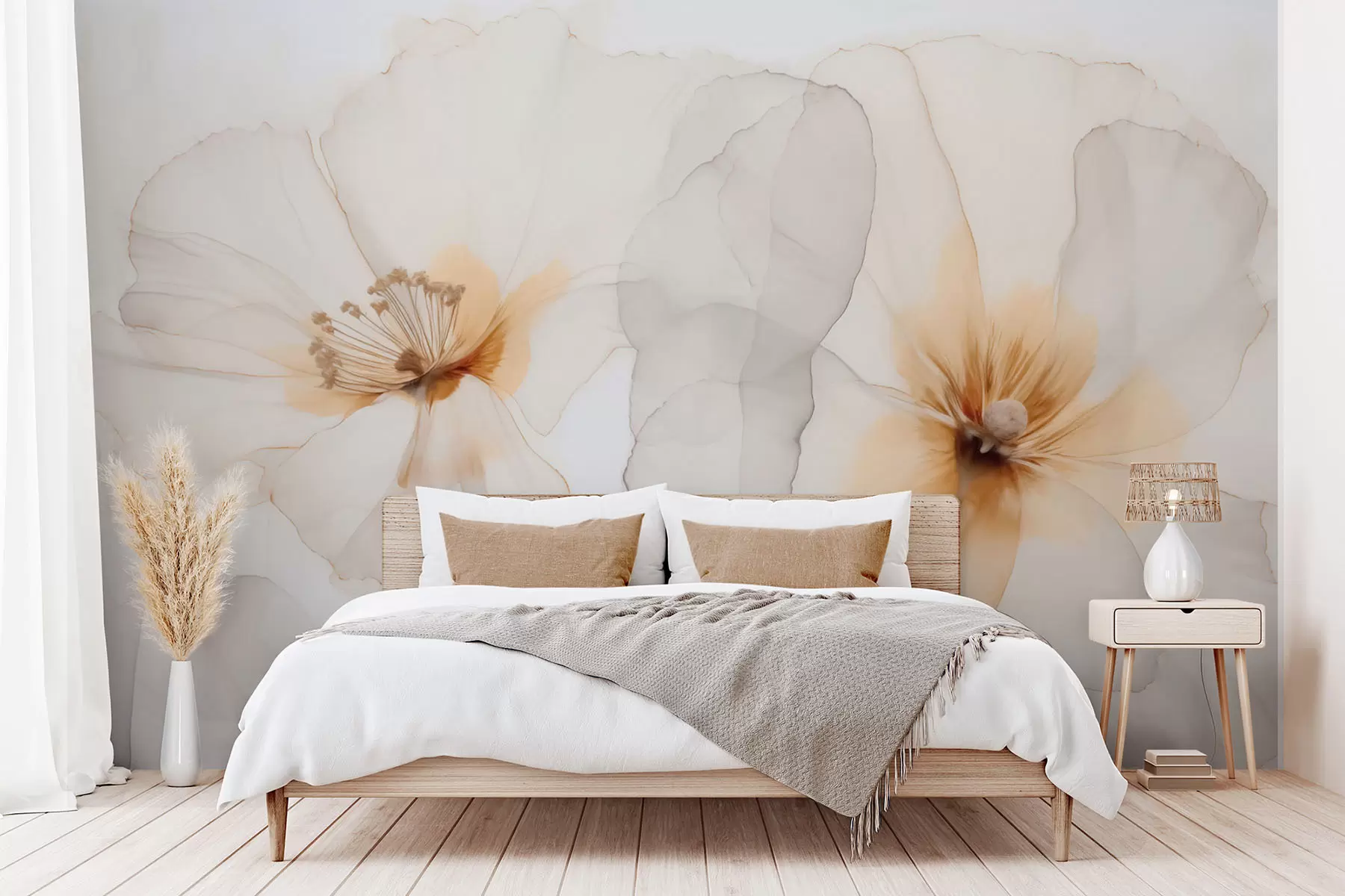 Fotobehang Bloemen imitatie van aquarel w04235