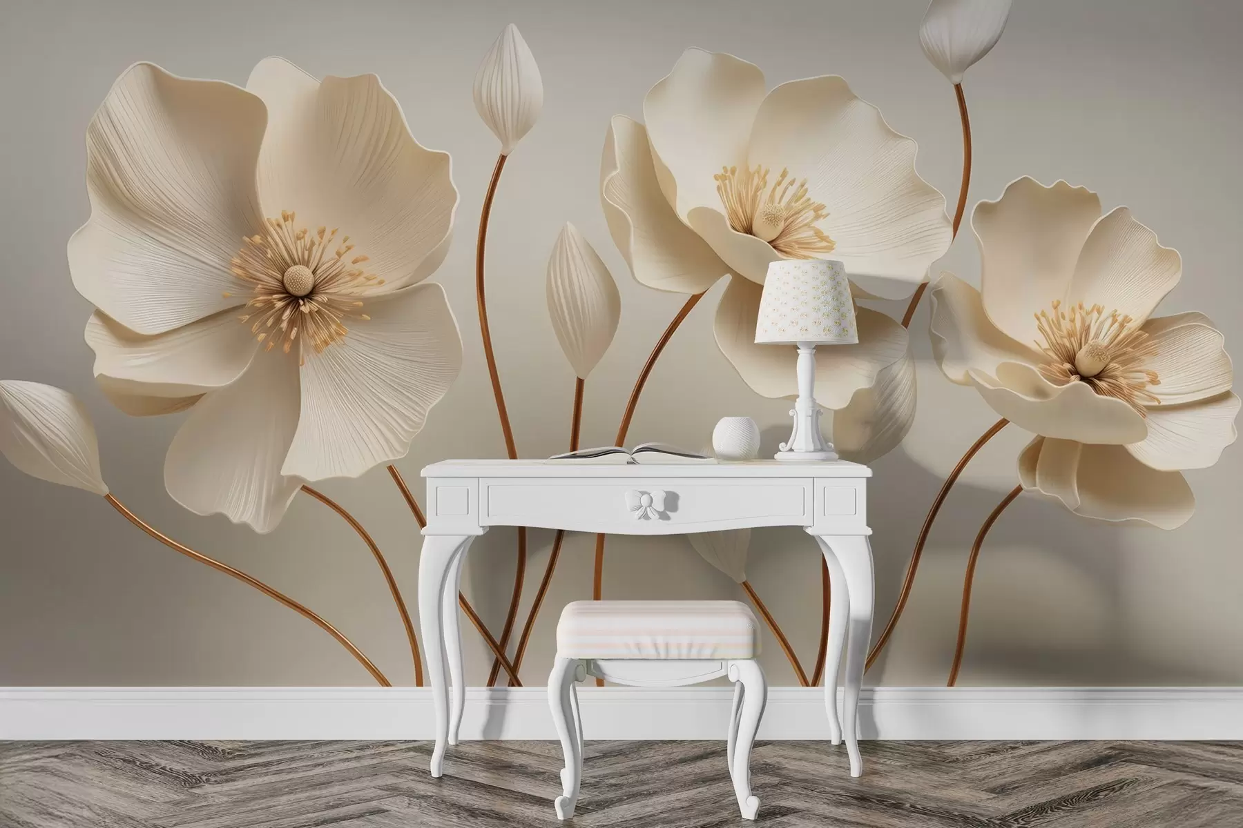 Fotobehang Sierlijke bloemen w04248