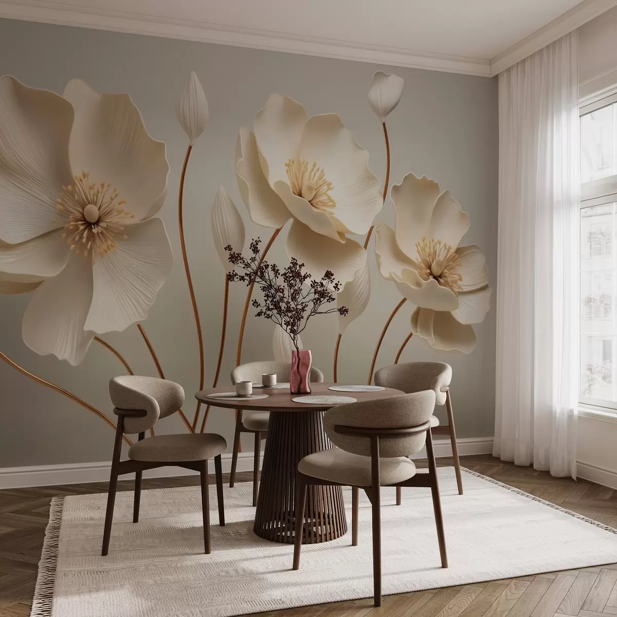 Fotobehang Sierlijke bloemen w04248