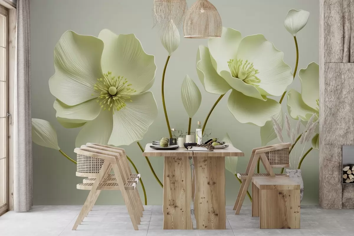 Fotobehang Sierlijke bloemen w04248v2