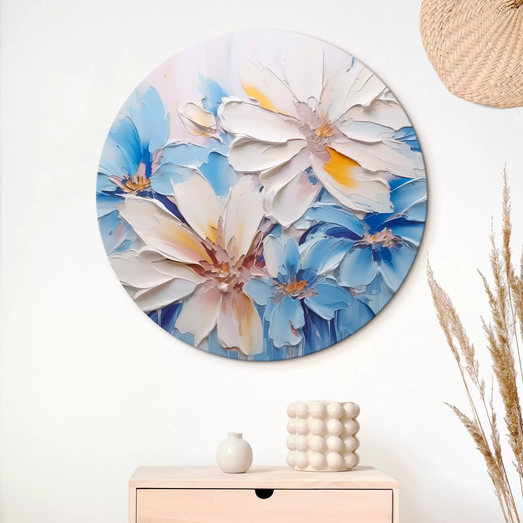  Schilderijen Bloemen abstracte imitatie penseelstreken r45115
