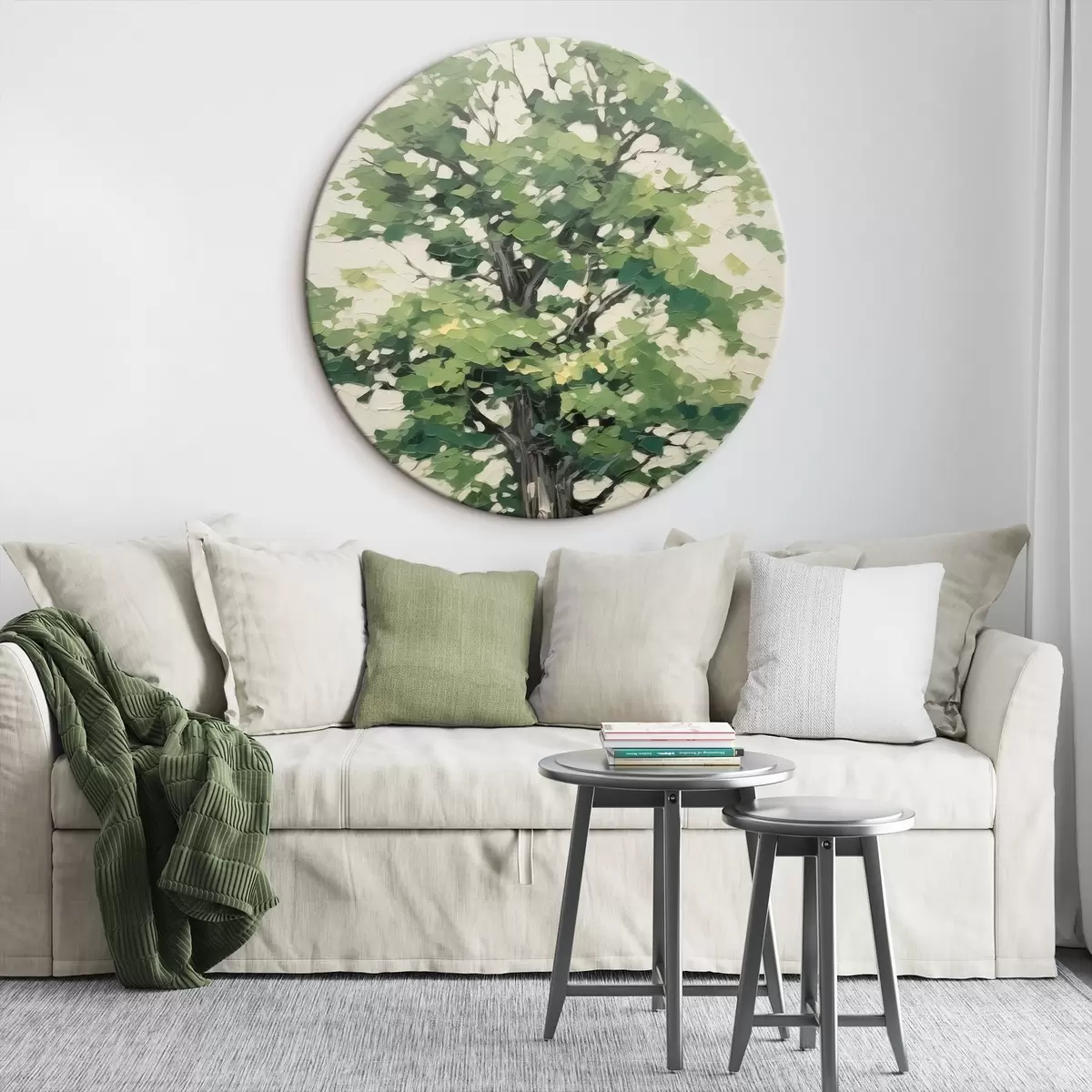 Ronde schilderijen Hout imitatie schilderij r45116