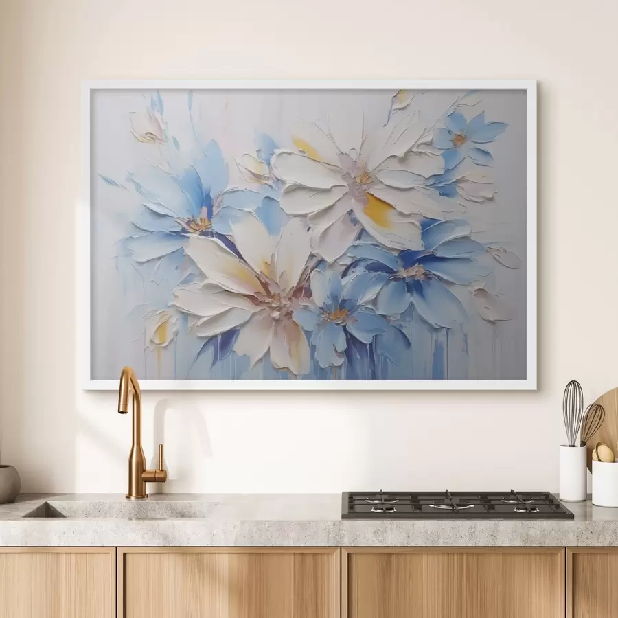 Fotobehang Bloemen abstracte imitatie penseelstreken f45115