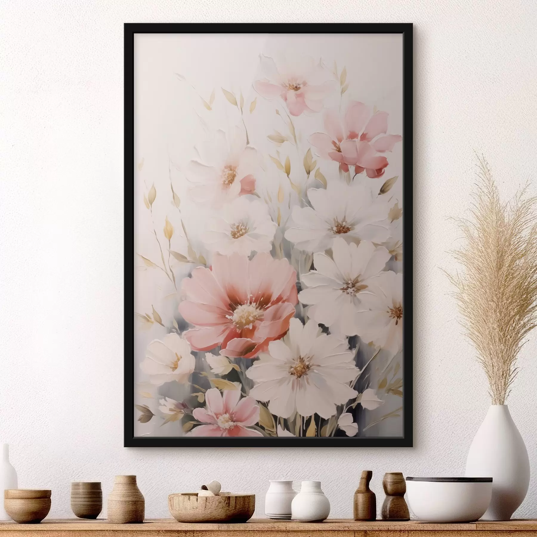 Fotobehang Gevoelige bloemen imitatieschilderij f45119