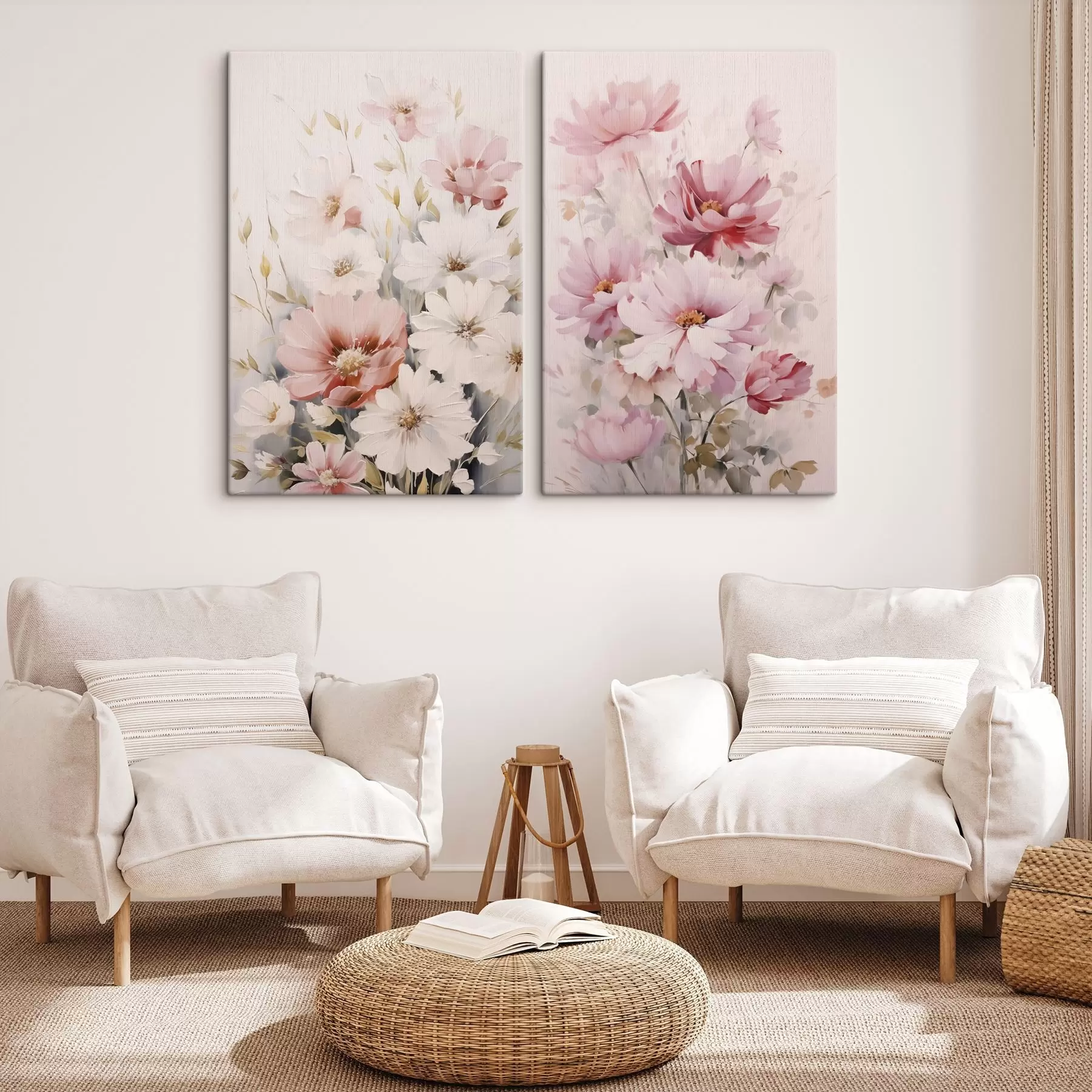  Schilderijen Gevoelige bloemen imitatieschilderij m00504