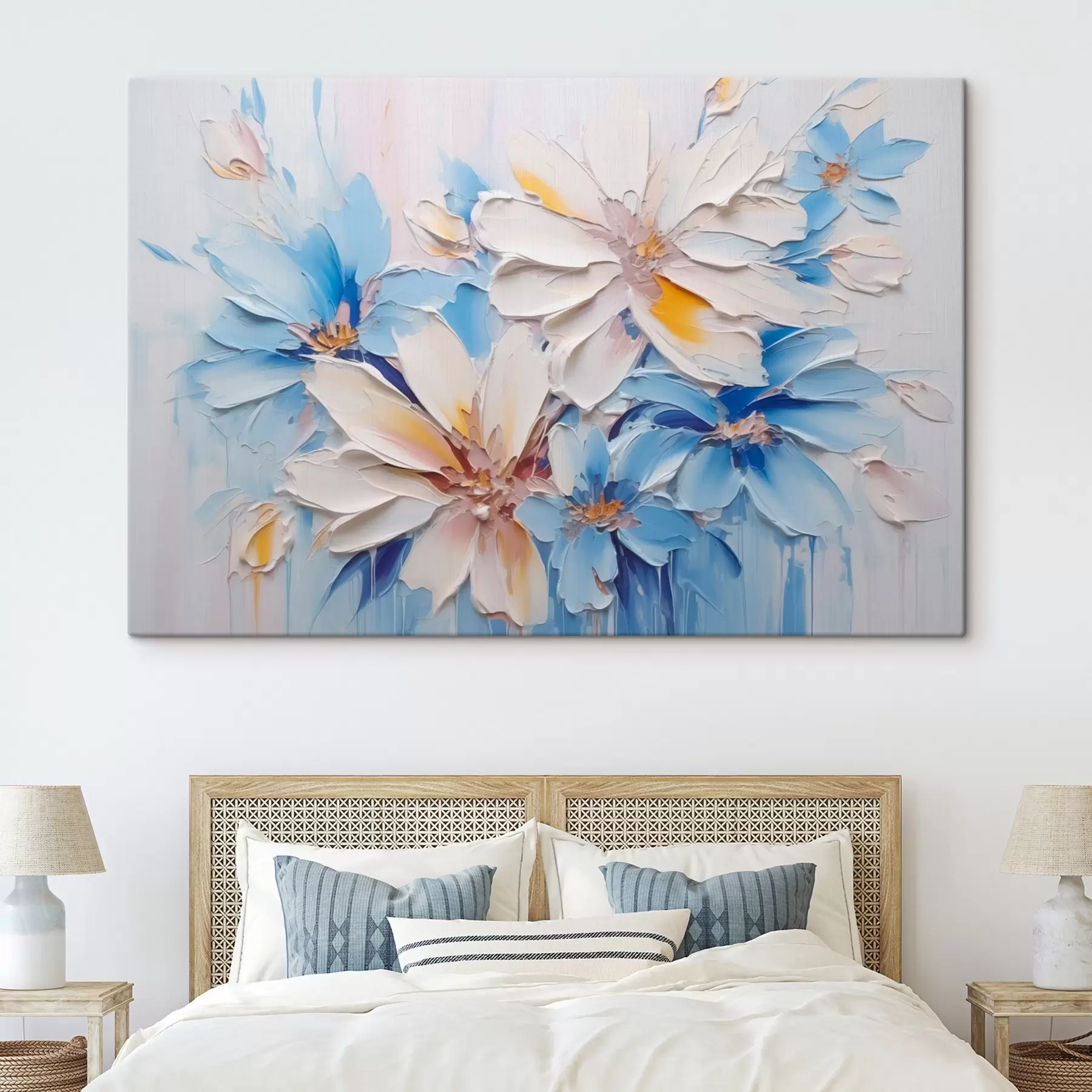  Schilderijen Bloemen abstracte imitatie penseelstreken s45115