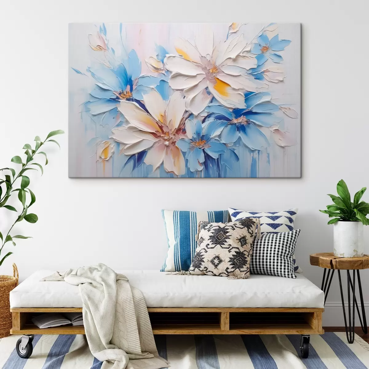  Schilderijen Bloemen abstracte imitatie penseelstreken s45115