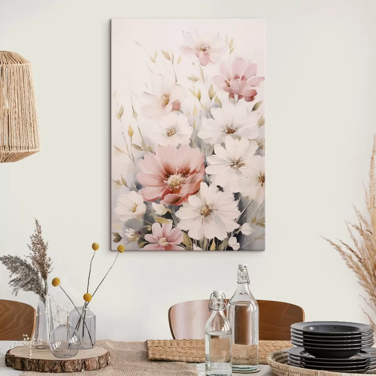  Schilderijen Gevoelige bloemen imitatieschilderij s45119