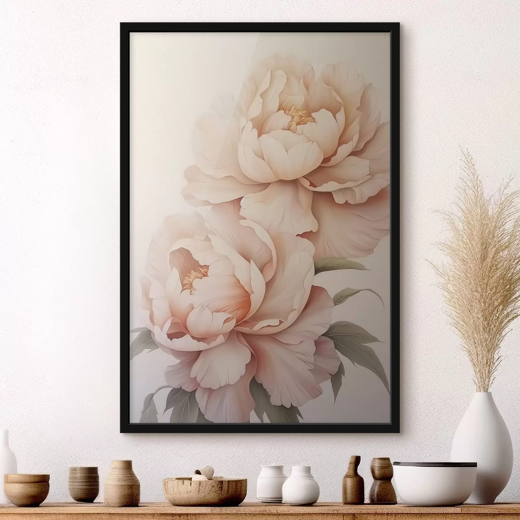 Fotobehang Fijne roze pioenrozen f45137