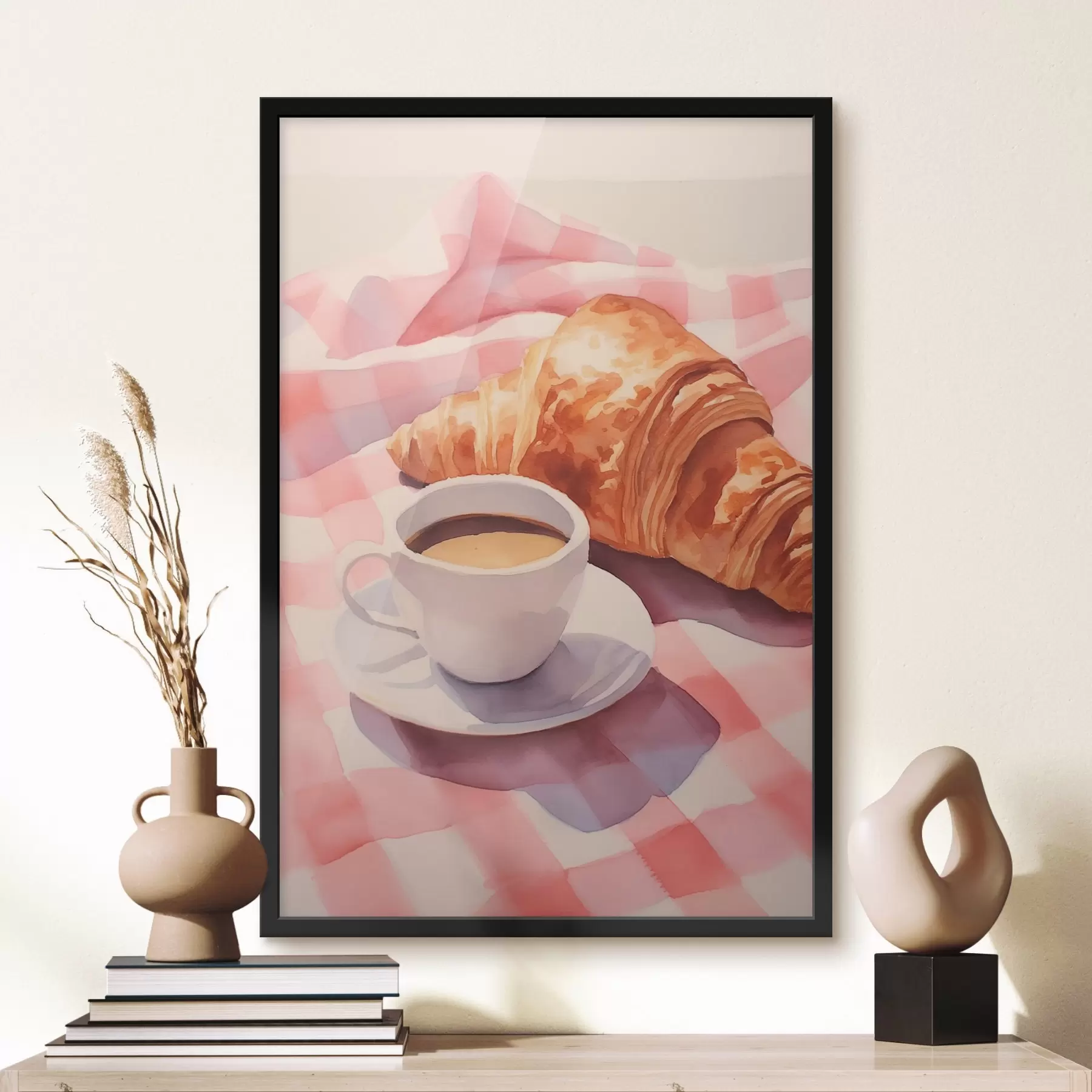 Fotobehang Koffie met croissant f45143