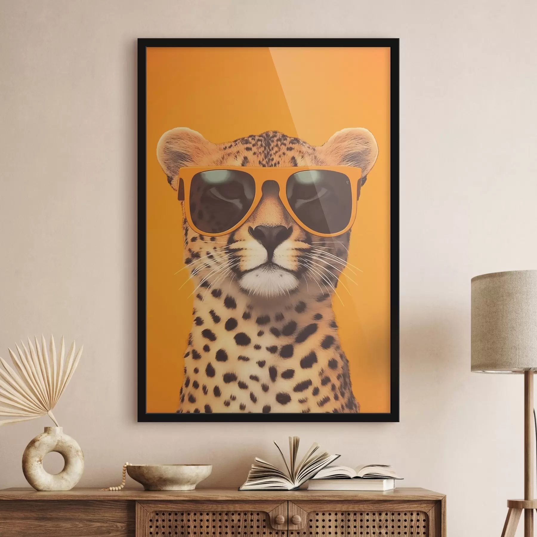 Fotobehang Cheetah met zonnebril f45144