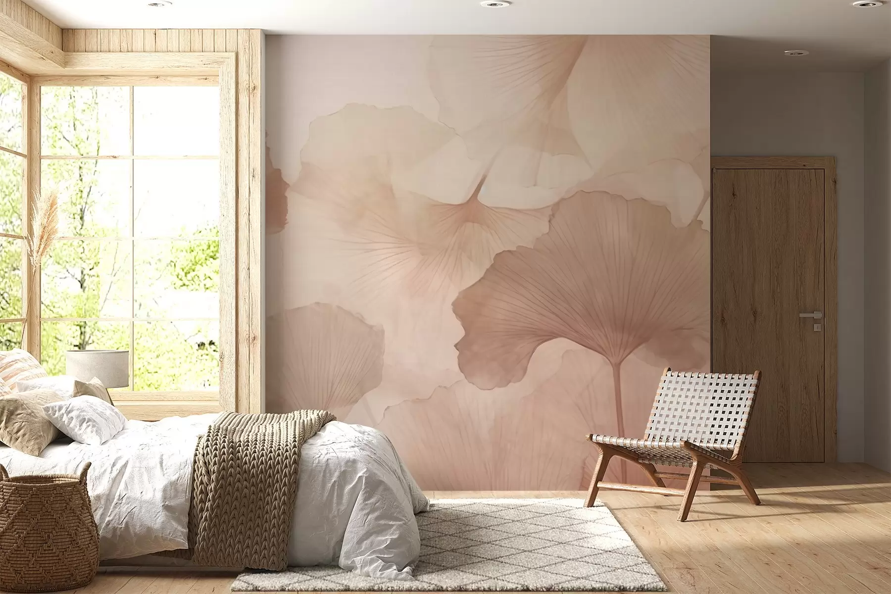 Fotobehang Ginkgobladeren w04280