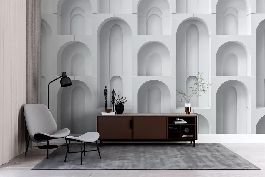 Fotobehang volumetrische bogen w04282