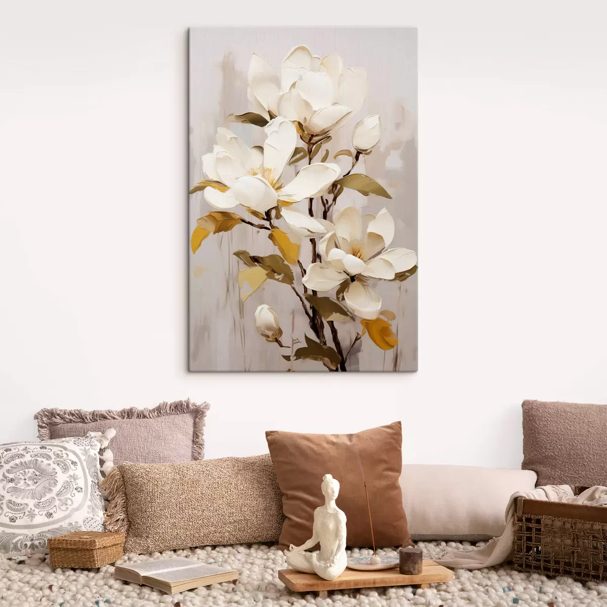  Schilderijen Een abstracte tak met Magnolia s44300
