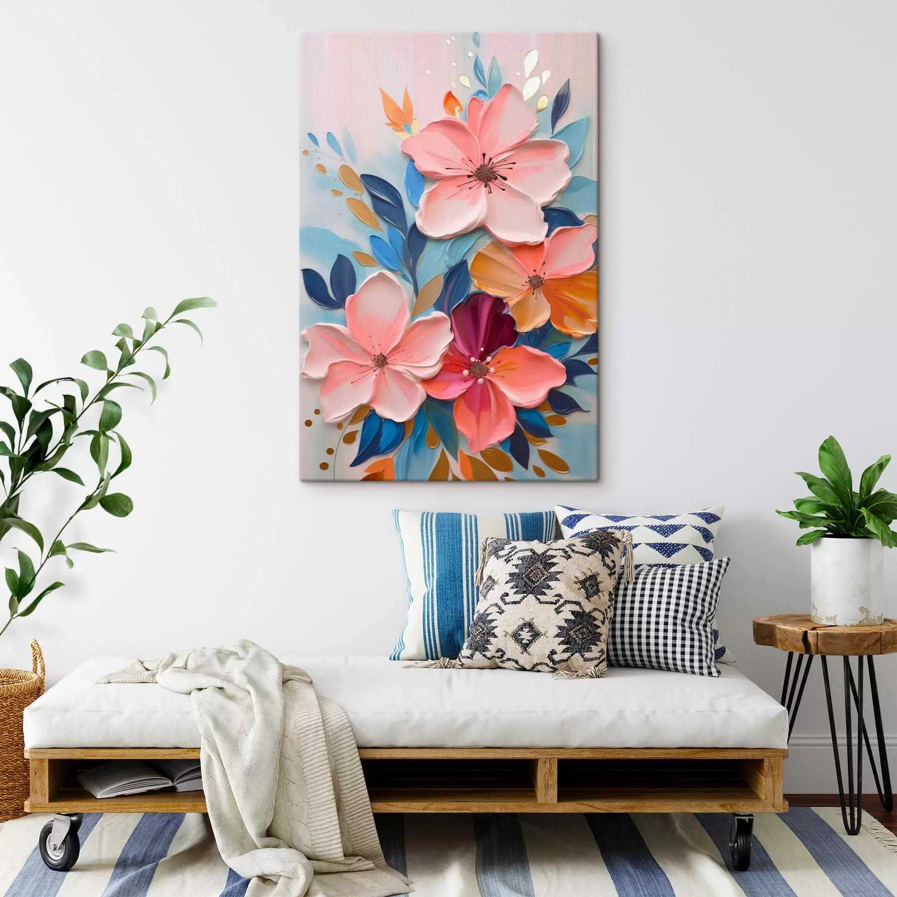  Schilderijen Abstracte kleurrijke bloemen s45064