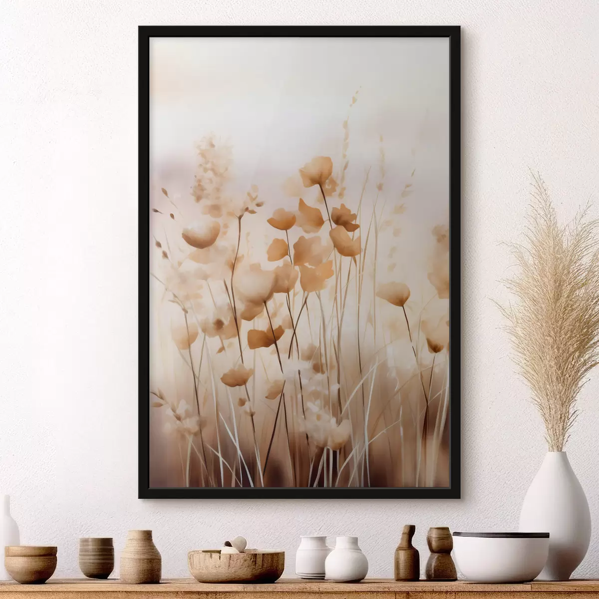 Poster Abstracte wilde bloemen f44413
