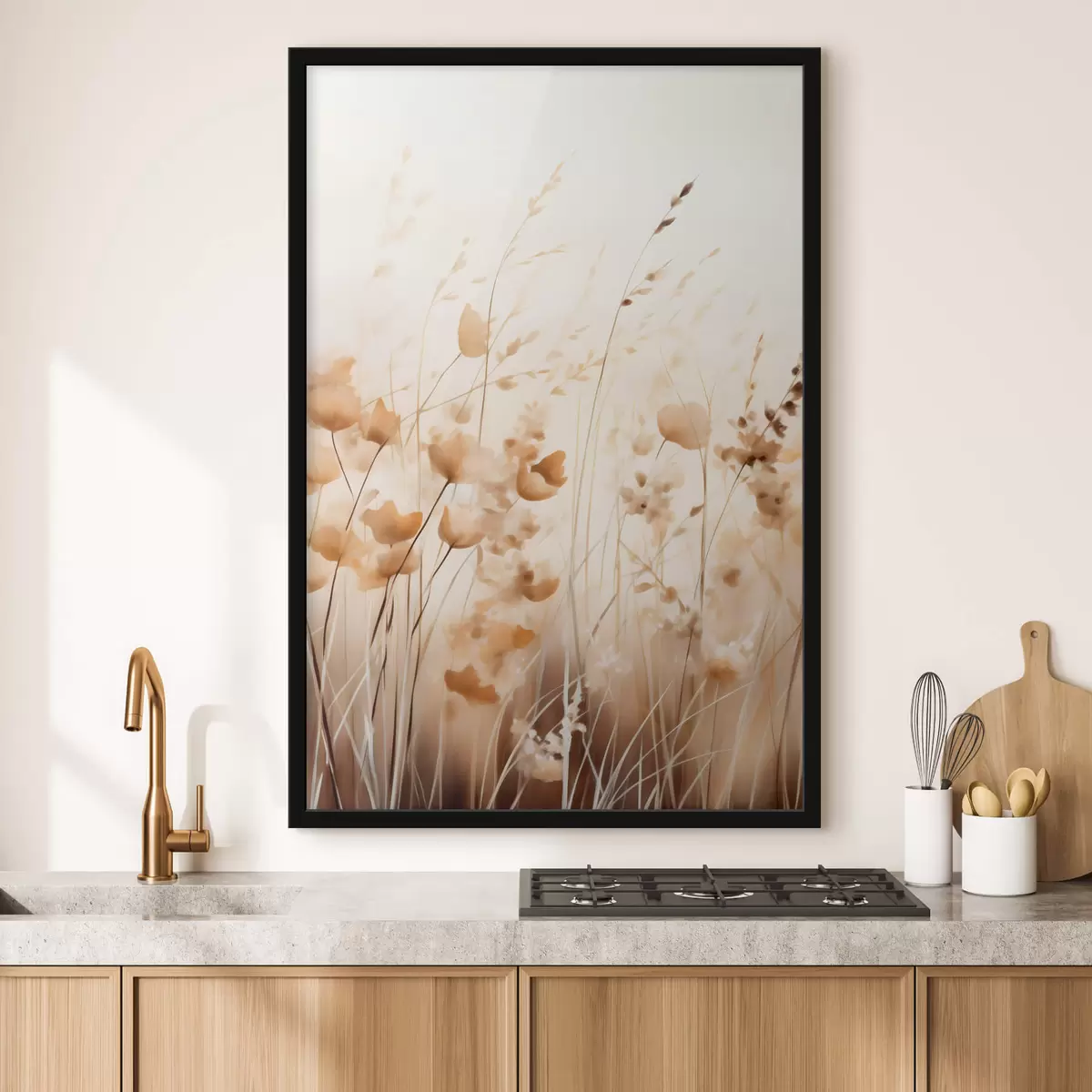 Poster Abstracte wilde bloemen f45063