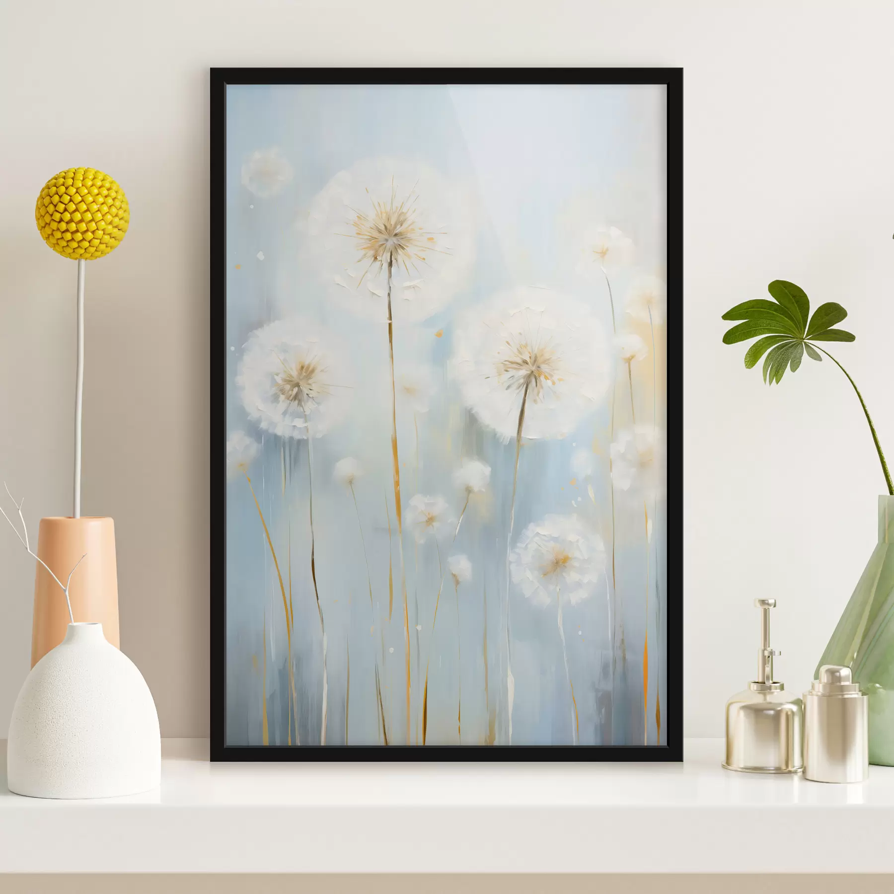 Fotobehang Fijne paardenbloemen f45067