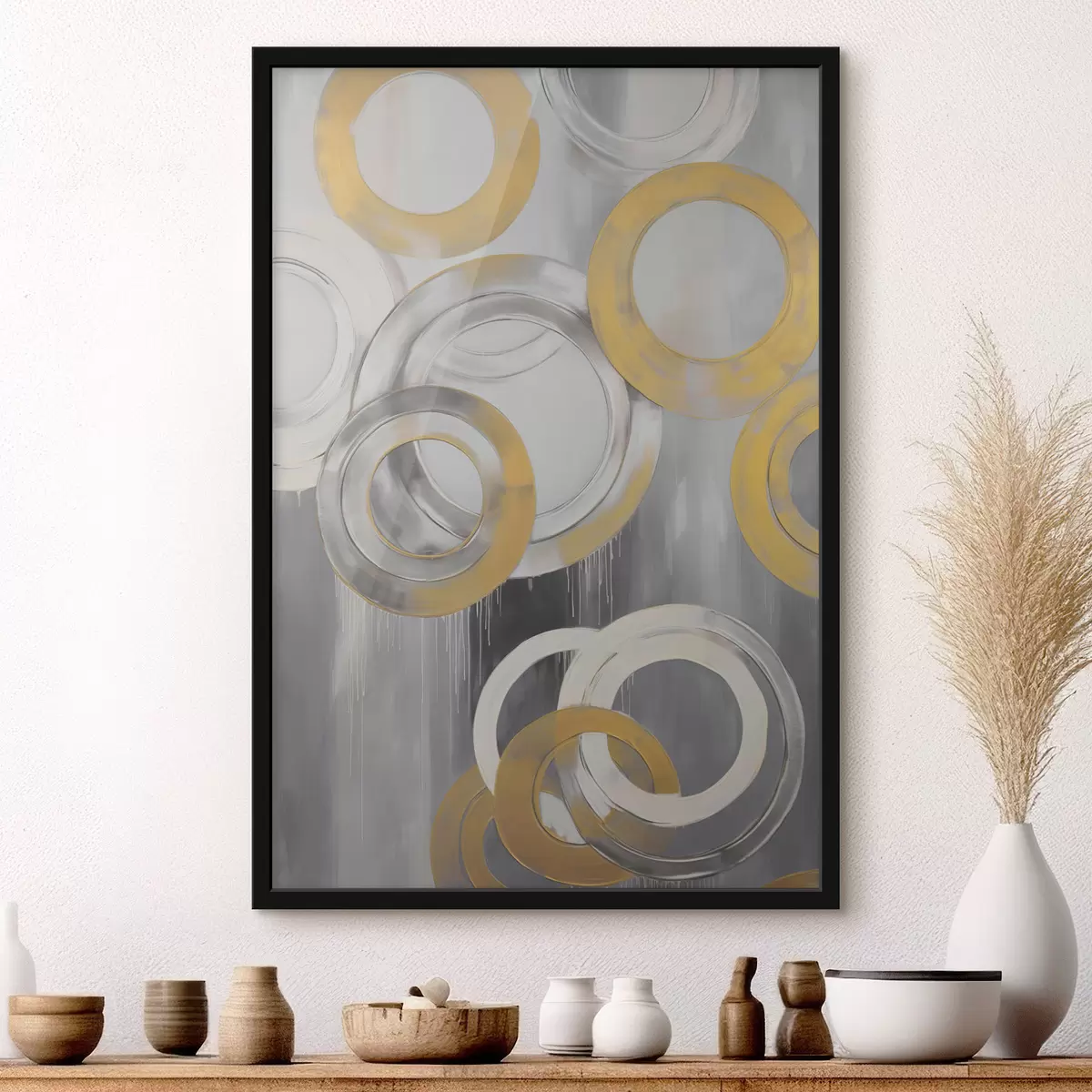 Poster Abstractie met cirkels f45133