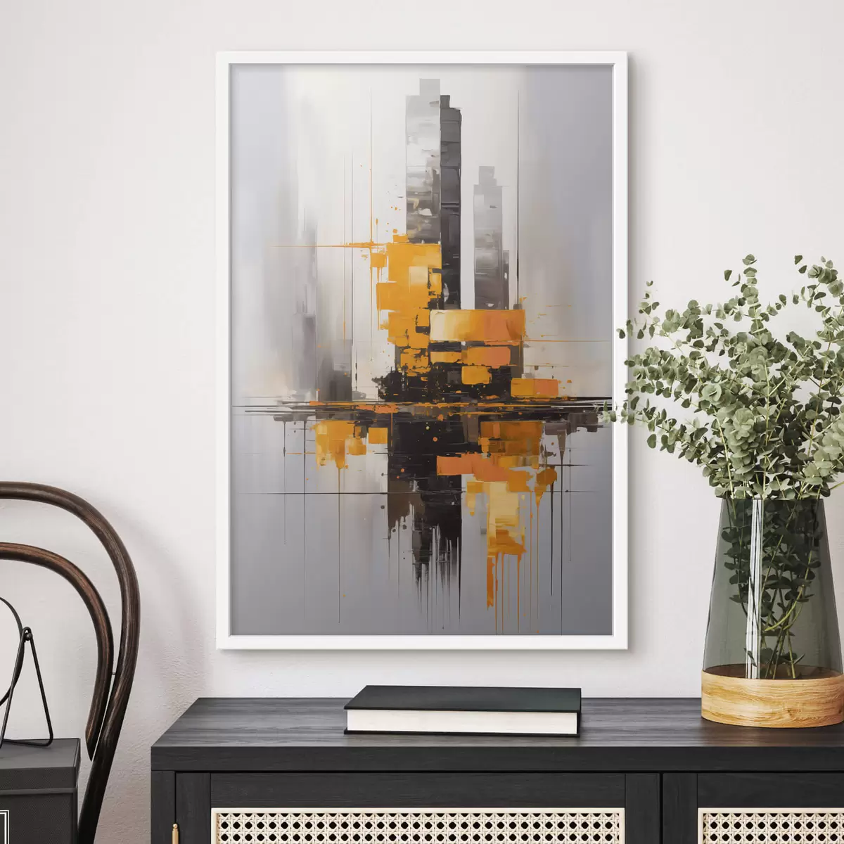 Poster Abstractie met wolkenkrabbers f45163