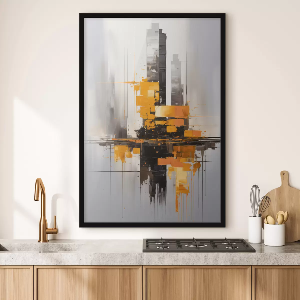 Poster Abstractie met wolkenkrabbers f45163