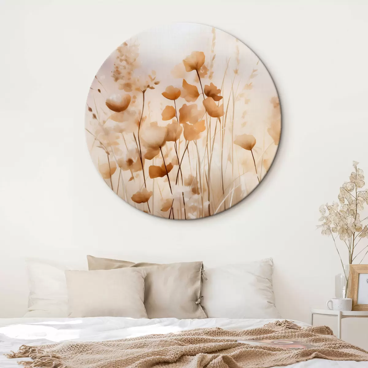 Ronde schilderijen Abstracte wilde bloemen r44413