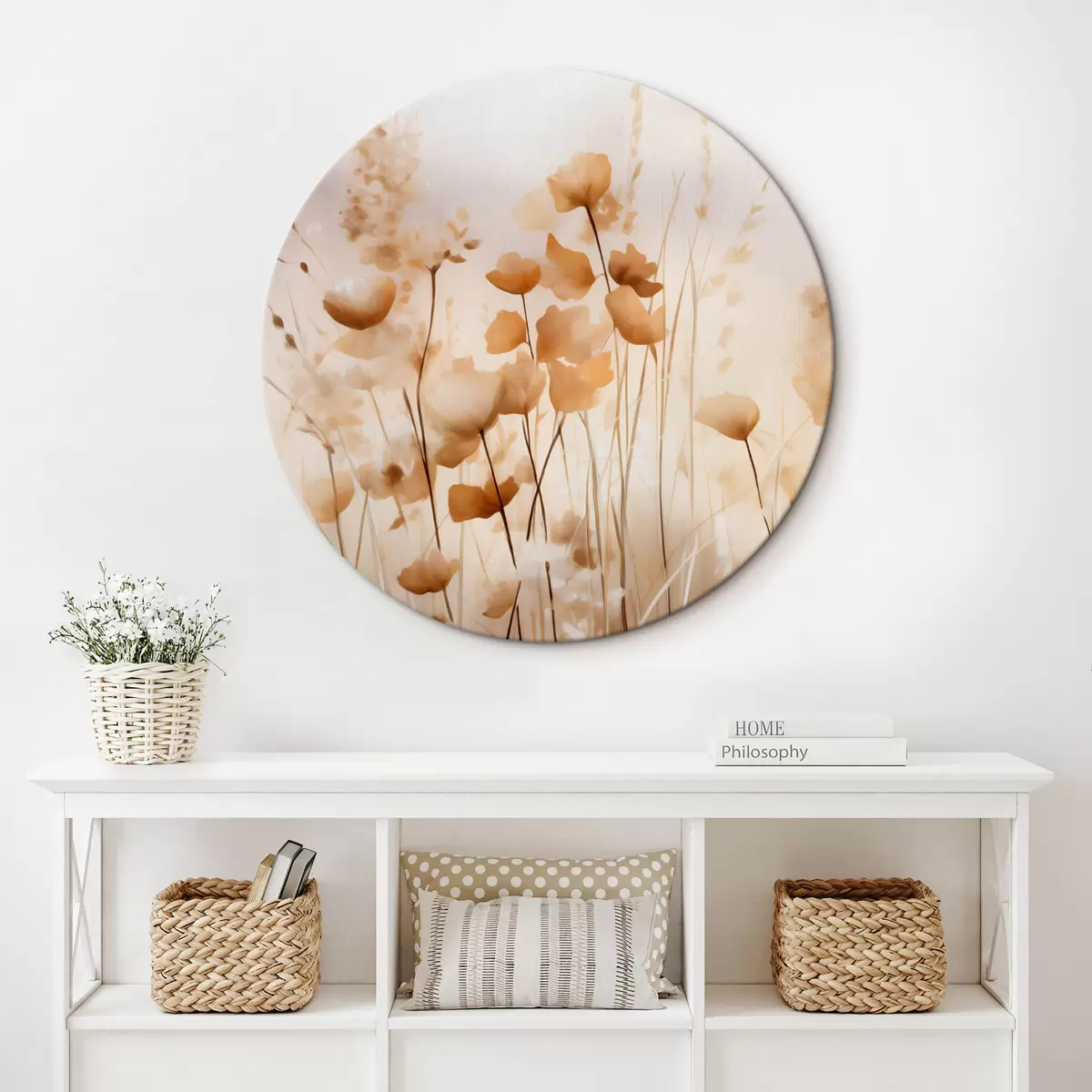 Ronde schilderijen Abstracte wilde bloemen r44413